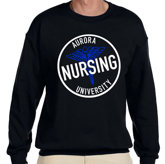 AU Nursing Logo Black Crew Neck